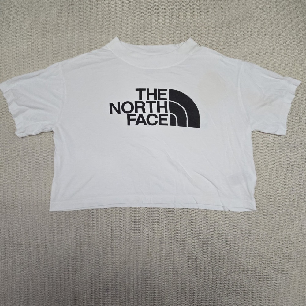 The North Face Shirt Womens Large White Cropped Logo Graphic Short Sleeve Tee